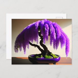 Carte Postale Pluie violette Wisteria Bonsai, poste