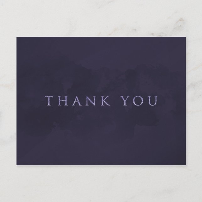 Carte Postale Plum fumé Gris Chic Glam Moderne MERCI (Devant)