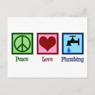 Carte Postale Plumbing Peace Love