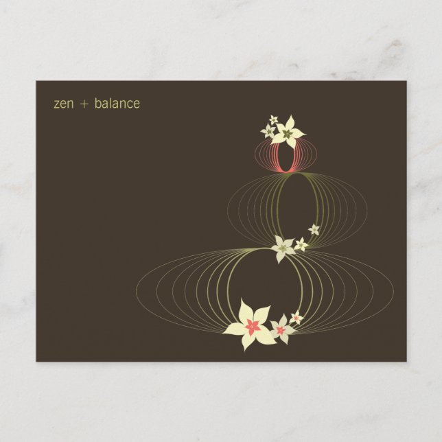 Carte Postale Plumeria rose Frangipani Fleurs chic Ikebana Zen (Devant)