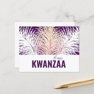 Carte Postale plumes blanches Black Holiday Happy Kwanzaa