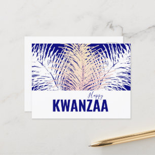 Carte Postale plumes blancs Vacances noires Joyeux Kwanzaa