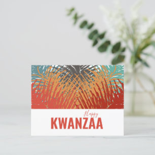 Carte Postale plumes colorées Black Holiday Happy Kwanzaa