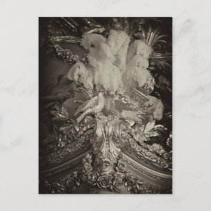 Carte Postale Plumes d'autruche, lit de Marie Antoinette.