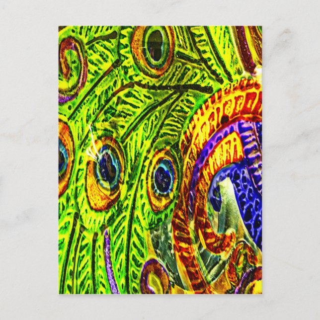 Carte Postale Plumes de paon (Devant)