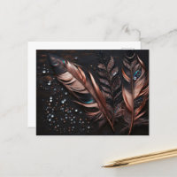 Plumes décoratives roses et noires et strass