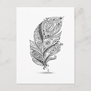 Carte Postale Plumes tribales inspirées