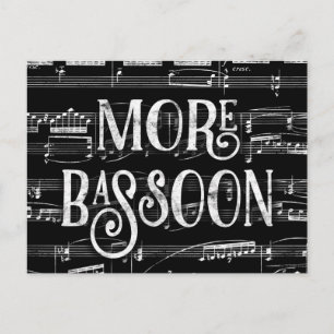Carte Postale Plus de Basson Tableau Noir - Musique Noir Blanc