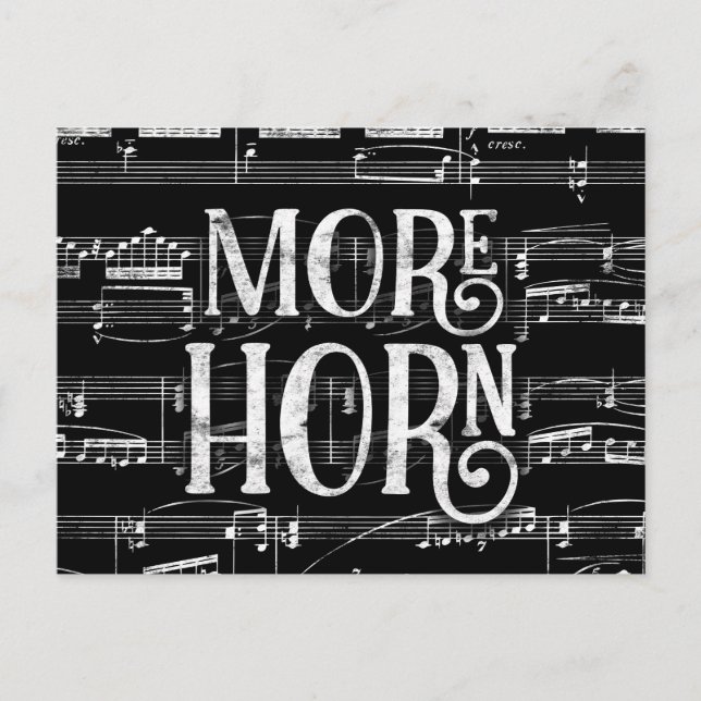 Carte Postale Plus de cor tableau noir - Musique noir et blanc (Devant)