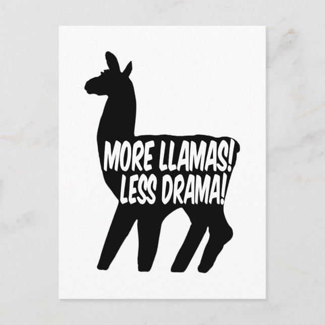 Carte Postale Plus de lamas moins de drame (Devant)