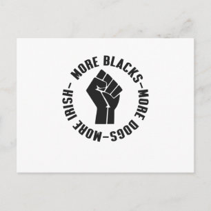 Carte Postale Plus de Noirs Plus de Chiens Plus d'Irlandais