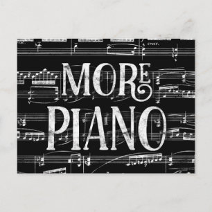 Carte Postale Plus de tableau noir de piano - Musique noir blanc