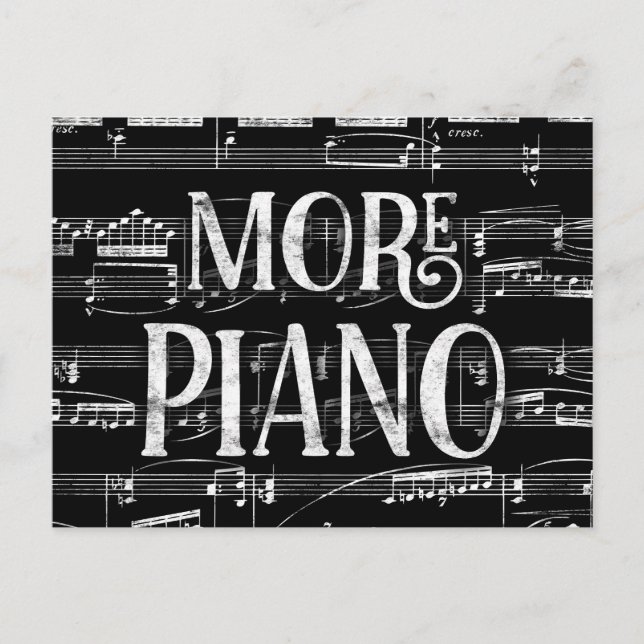 Carte Postale Plus de tableau noir de piano - Musique noir blanc (Devant)