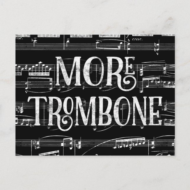Carte Postale Plus de tableau noir de trombone - Musique noir et (Devant)
