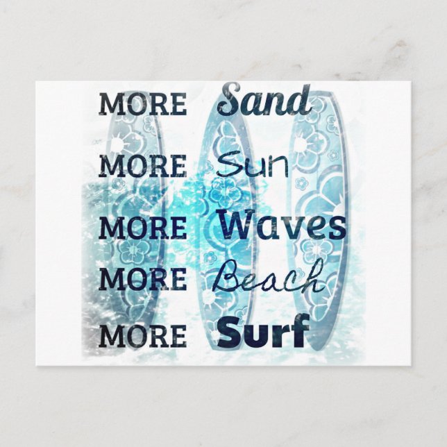 Carte Postale Plus de vie de plage (Devant)