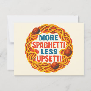 Carte Postale Plus Spaghetti moins Upsetti Funny Inspiration