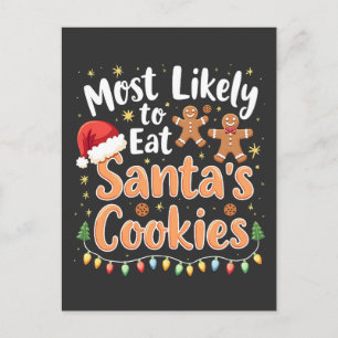 Carte Postale Plus susceptible de manger les cookies de Santa Ch