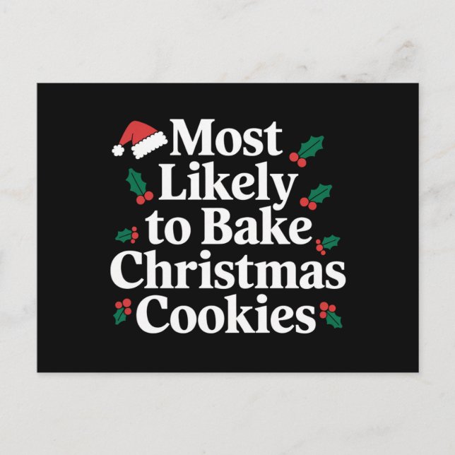 Carte Postale Plus susceptible de préparer des biscuits de Noël  (Devant)