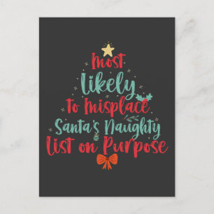 Carte Postale Plus susceptible d'égarer la liste naughty de Sant