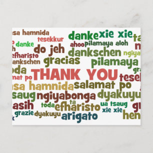 Carte Postale Plusieurs façons de dire le Merci dans de nombreus