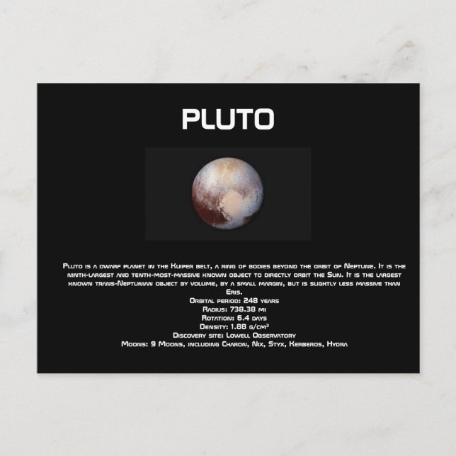 Carte postale Pluto (Devant)