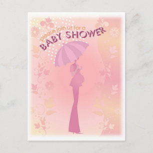 Carte Postale Plutôt En Baby shower Rose Invitatio