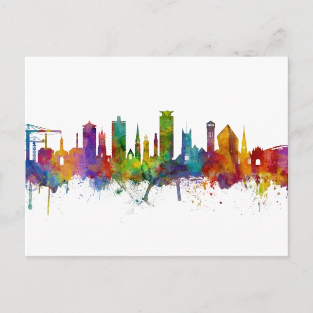 Carte Postale Plymouth England Skyline (Devant)