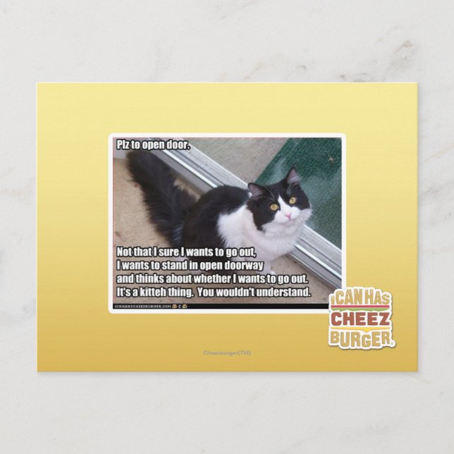 Carte Postale Plz to open door (Devant)