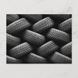 Carte Postale Pneus de voiture noirs