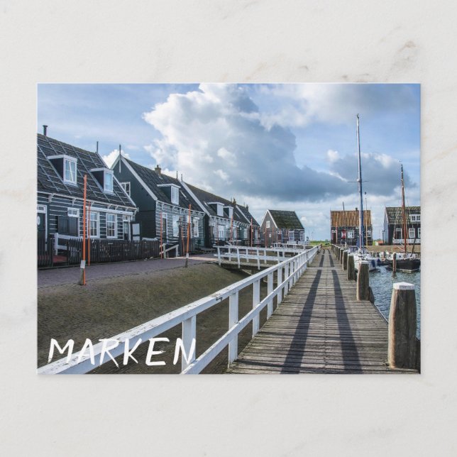 Carte Postale Poche en bois à Marken, Pays-Bas (Devant)