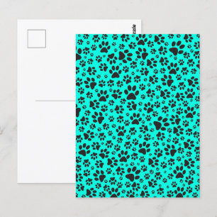 Carte Postale Poches de chien noir et blanc Pointe Polka sur cya