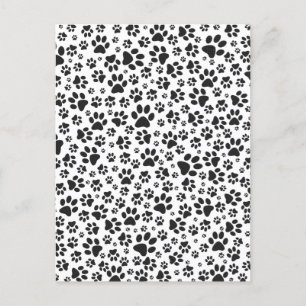 Carte Postale Poches de chien noir et blanc Poka Dot