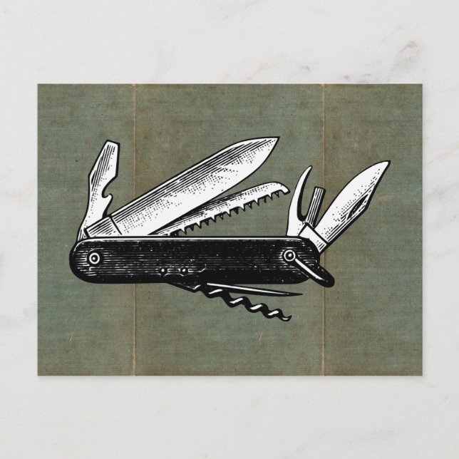 Carte Postale Pocket Knife Art vintage (Devant)