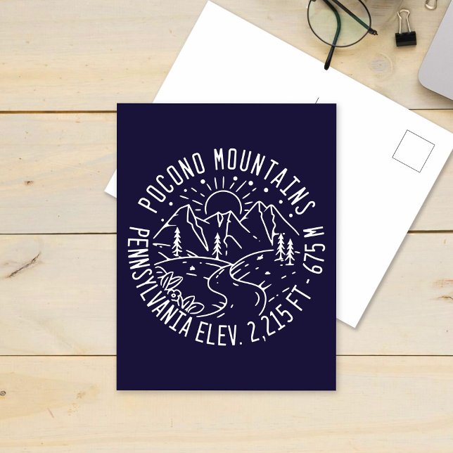 Carte postale Poconos Retro Pennsylvania Mountains (Créateur téléchargé)