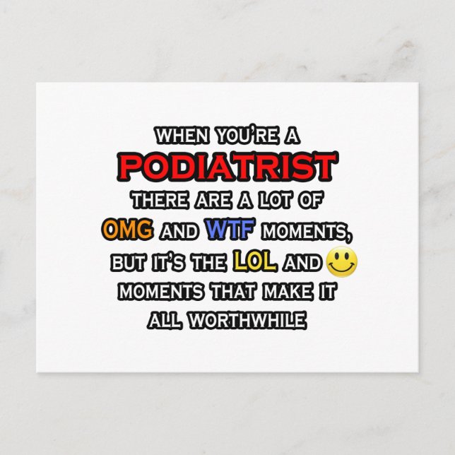 Carte Postale Podiatriste ... OMG WTF LOL (Devant)