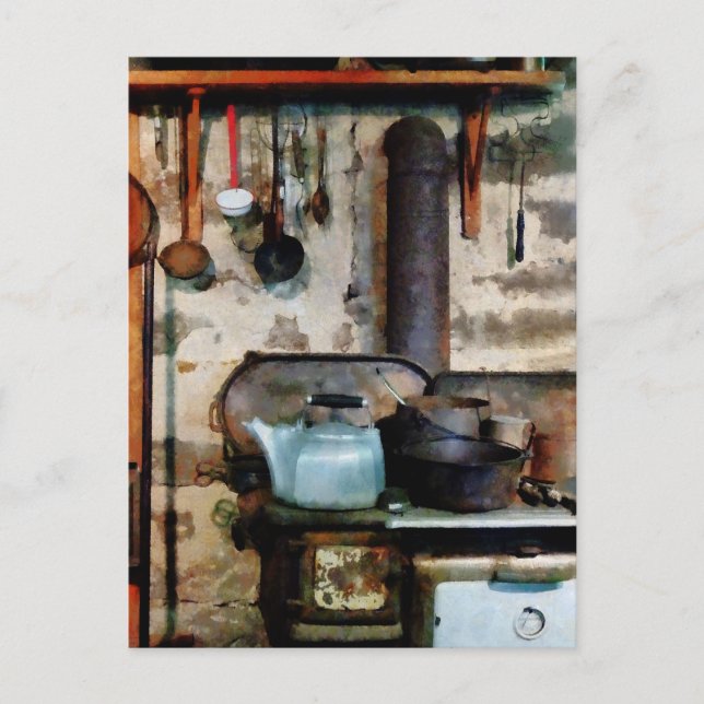 Carte Postale Poêle Avec Boulette De Thé (Devant)