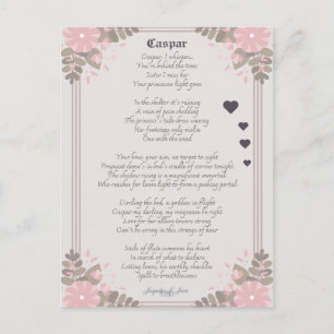 Carte Postale Poème d'amour Caspar Hantant Lyrique 