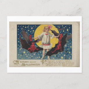 Carte Postale Poème d'Halloween vintage