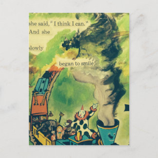 Carte Postale Poème ferroviaire vintage