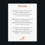 Carte Postale Poème Friends<br><div class="desc">La vie fait mal. Des amis nous font passer. Soyez un ami.</div>
