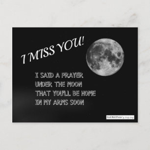 Carte Postale Poème Je Vous Manque : Prière Sous La Lune