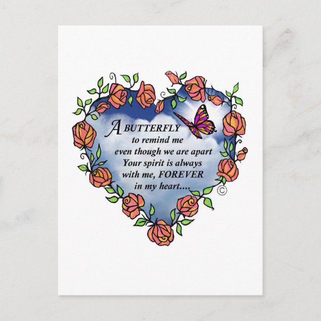 Carte Postale Poème papillon Memorial (Devant)
