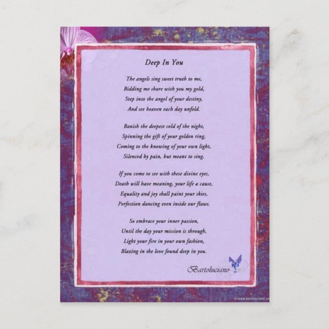 Carte Postale Poème Profond En Vous (Devant)