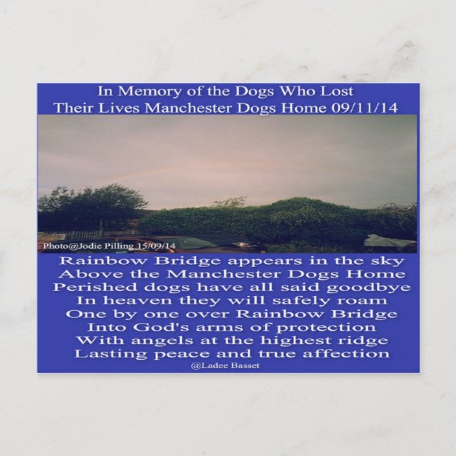 Carte Postale Poème Rainbow de Manchester (Devant)