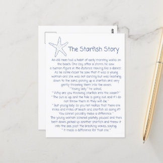 Carte Postale Poème Starfish, histoire Starfish, cadeau Foster m