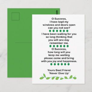 Carte Postale Poésie de Réussite Inspirante Motivante