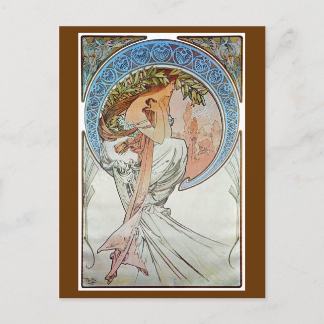 Carte Postale Poésie, Mucha (Devant)