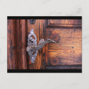 Carte Postale Poignée de porte vintage, Immobilier en bois vieil