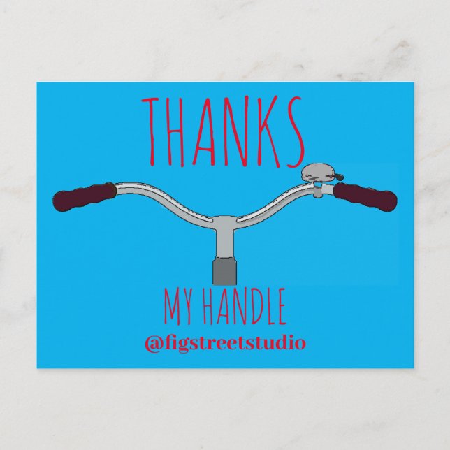 Carte Postale Poignées de guidon de vélo & clochette, ajouter du (Devant)