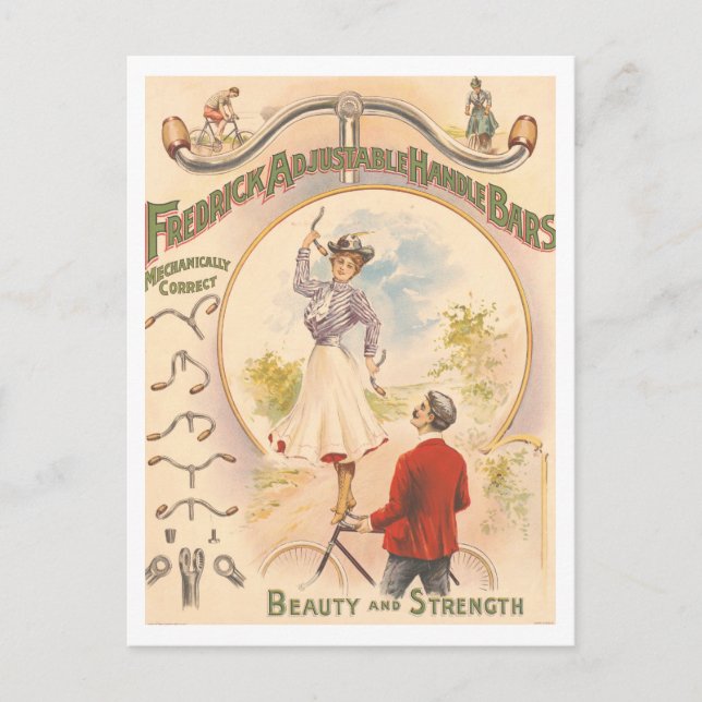 Carte Postale Poignées de vélo publicitaires vintage (Devant)